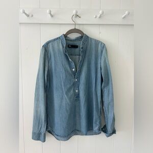3x1 Chambray Denim Popover shirt